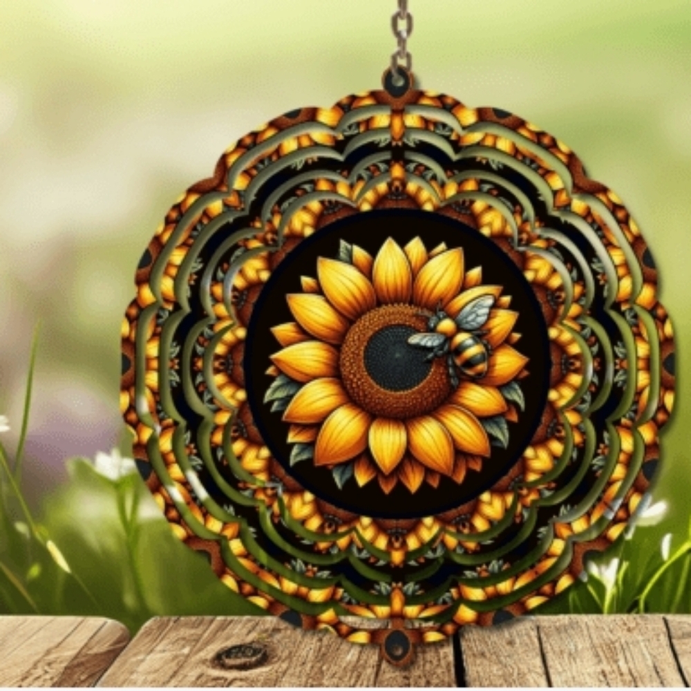 8 Inch Sunflower Wind Spinner - Picture 1 of 1